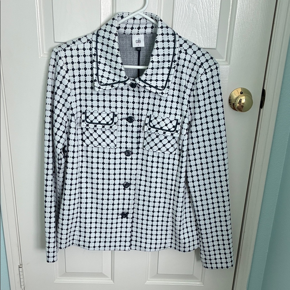 CAbi Women's Black and White Checkered Blazer